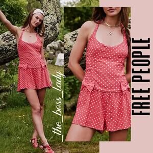 Free People romper polka dots playsuit one-piece jumpsuit jumper XS
